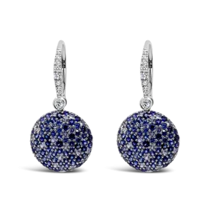 Sapphire & Diamond Dangle Disc Earrings