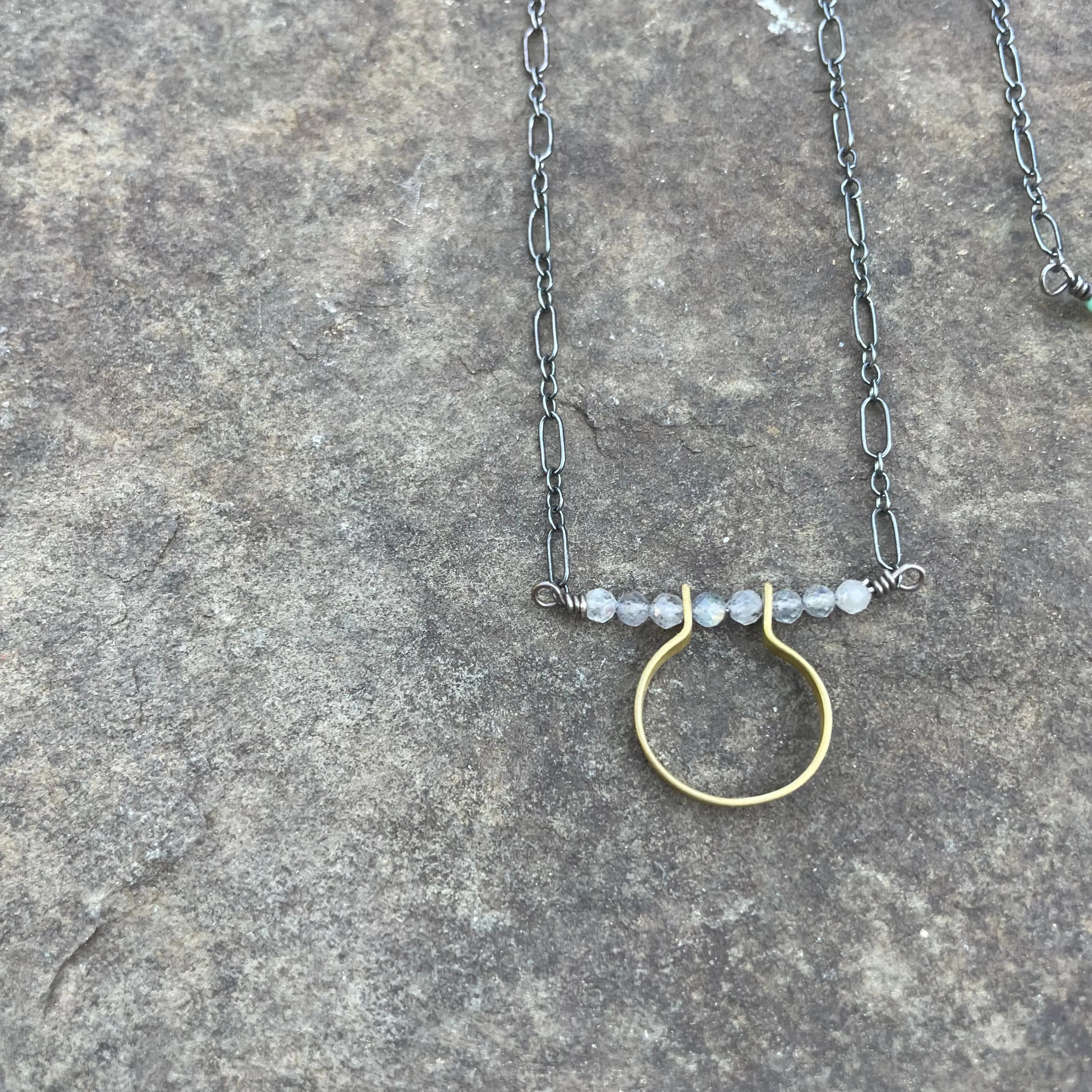 Small Round Arch Necklace with Stones by Eric Silva