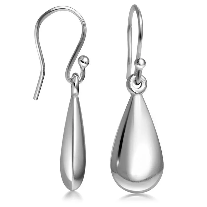 Solid Sterling Pear Shape Hanging Earrings By Paolo Fortelini