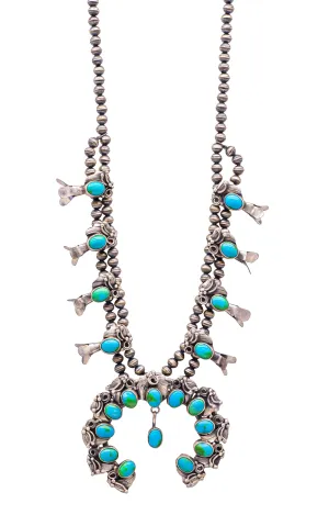 Sonoran Gold Turquoise Squash Blossom Necklace | Elain Becenti