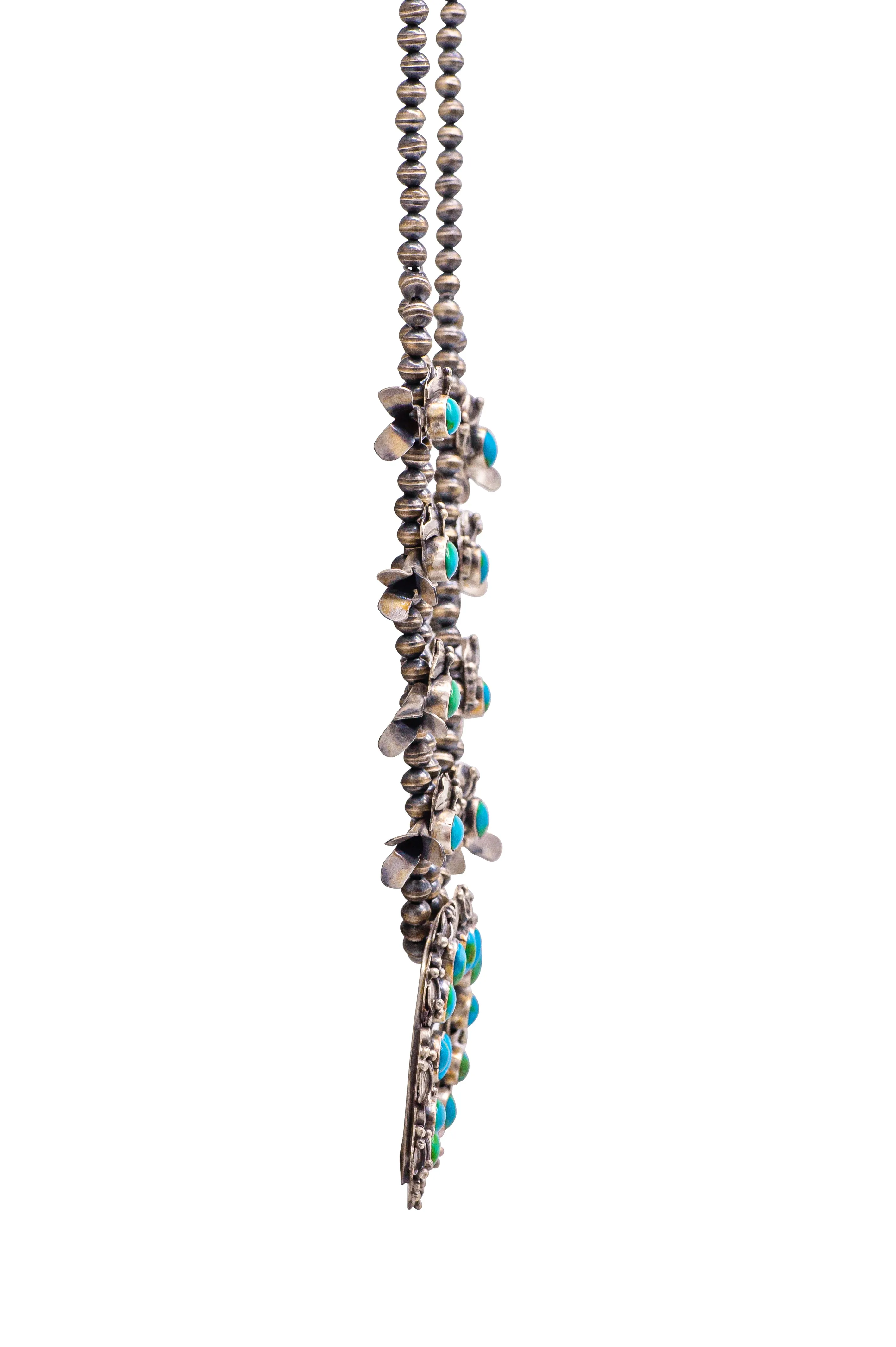 Sonoran Gold Turquoise Squash Blossom Necklace | Elain Becenti