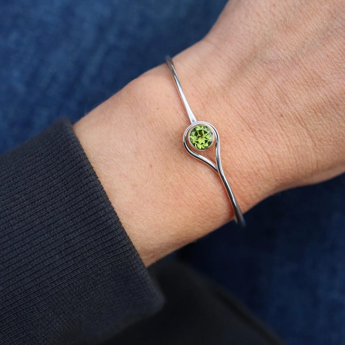 Sterling Silver Faceted Peridot Desire Bracelet