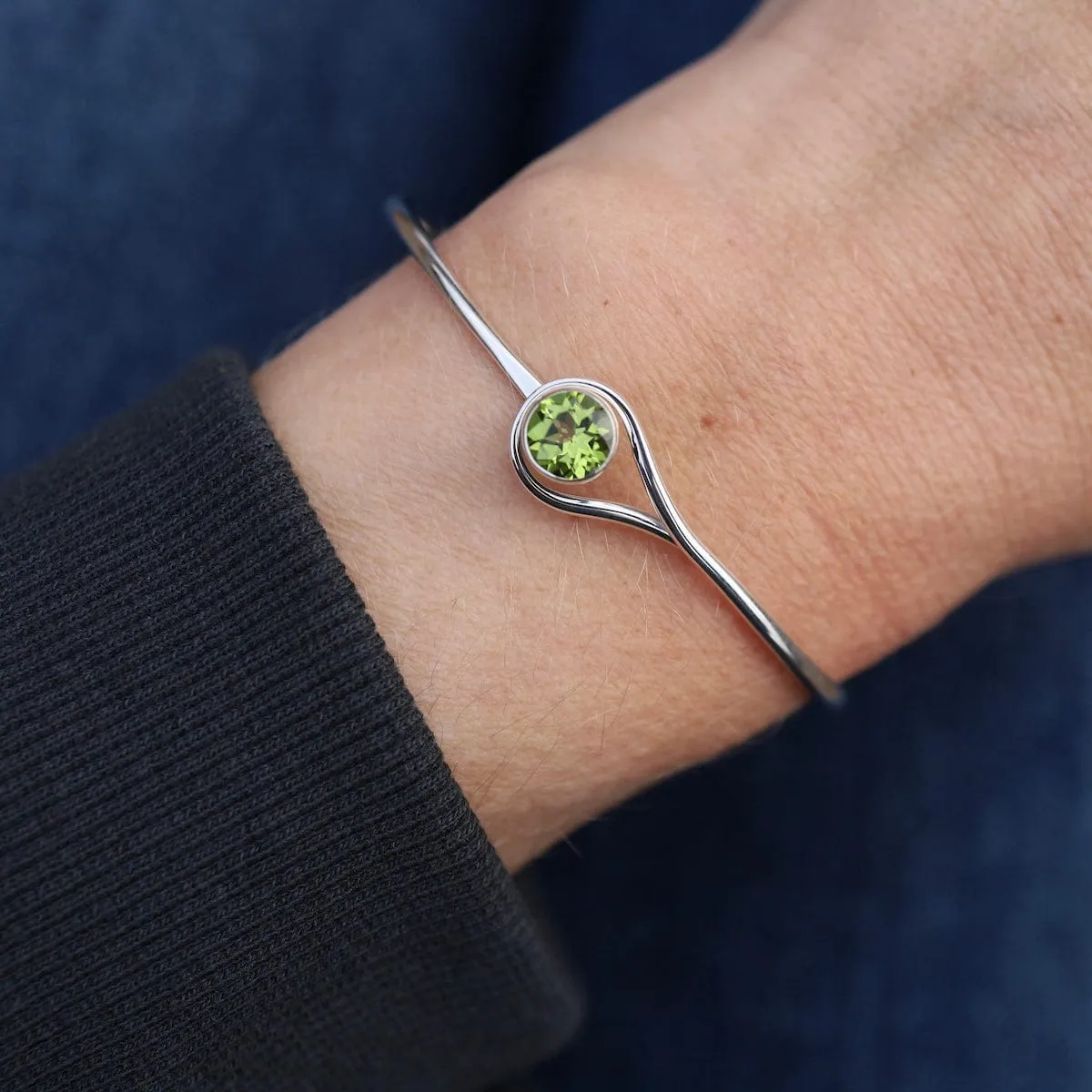 Sterling Silver Faceted Peridot Desire Bracelet