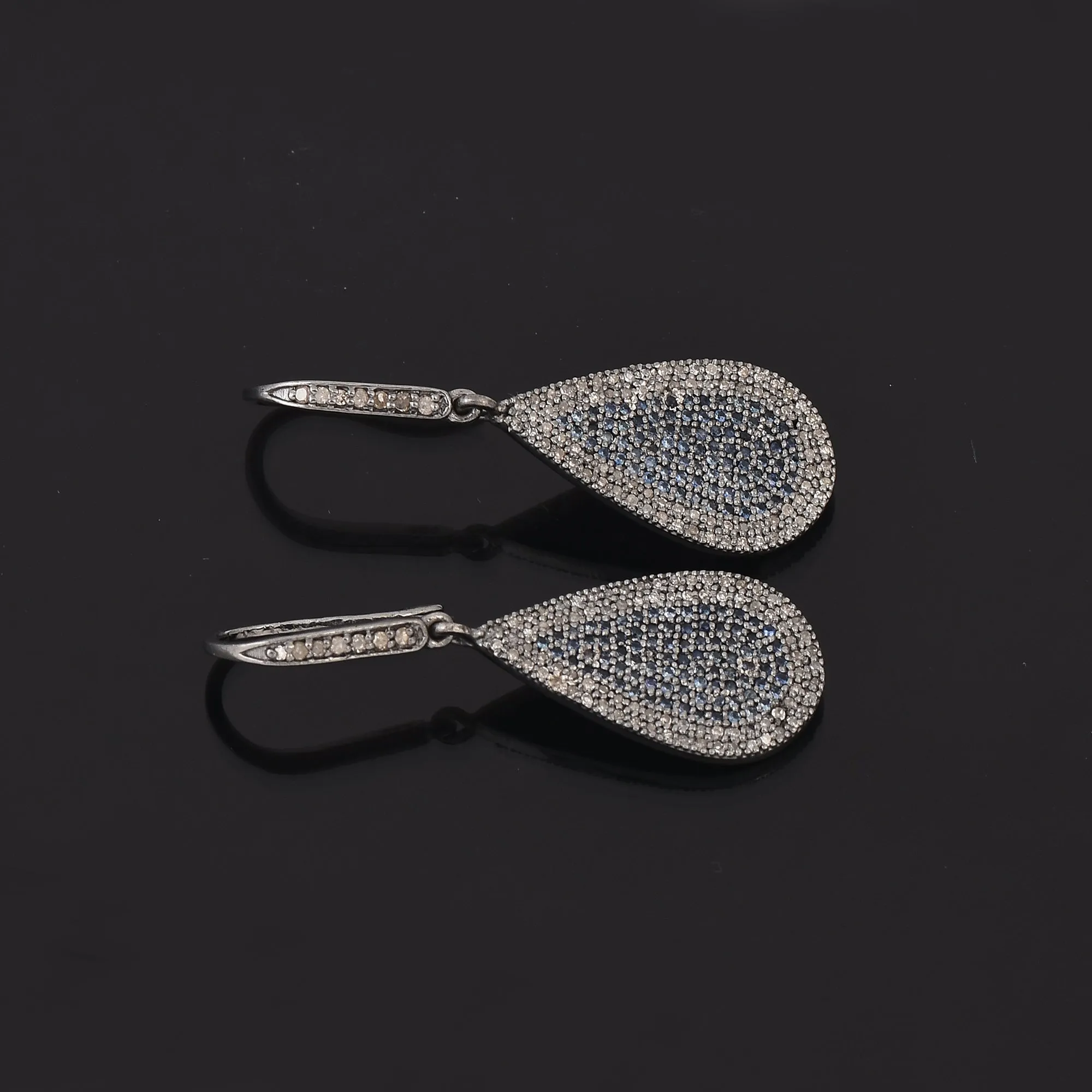 Teardrop Sapphire Diamond Earrings