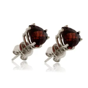 Trillion Garnet Stud Earrings