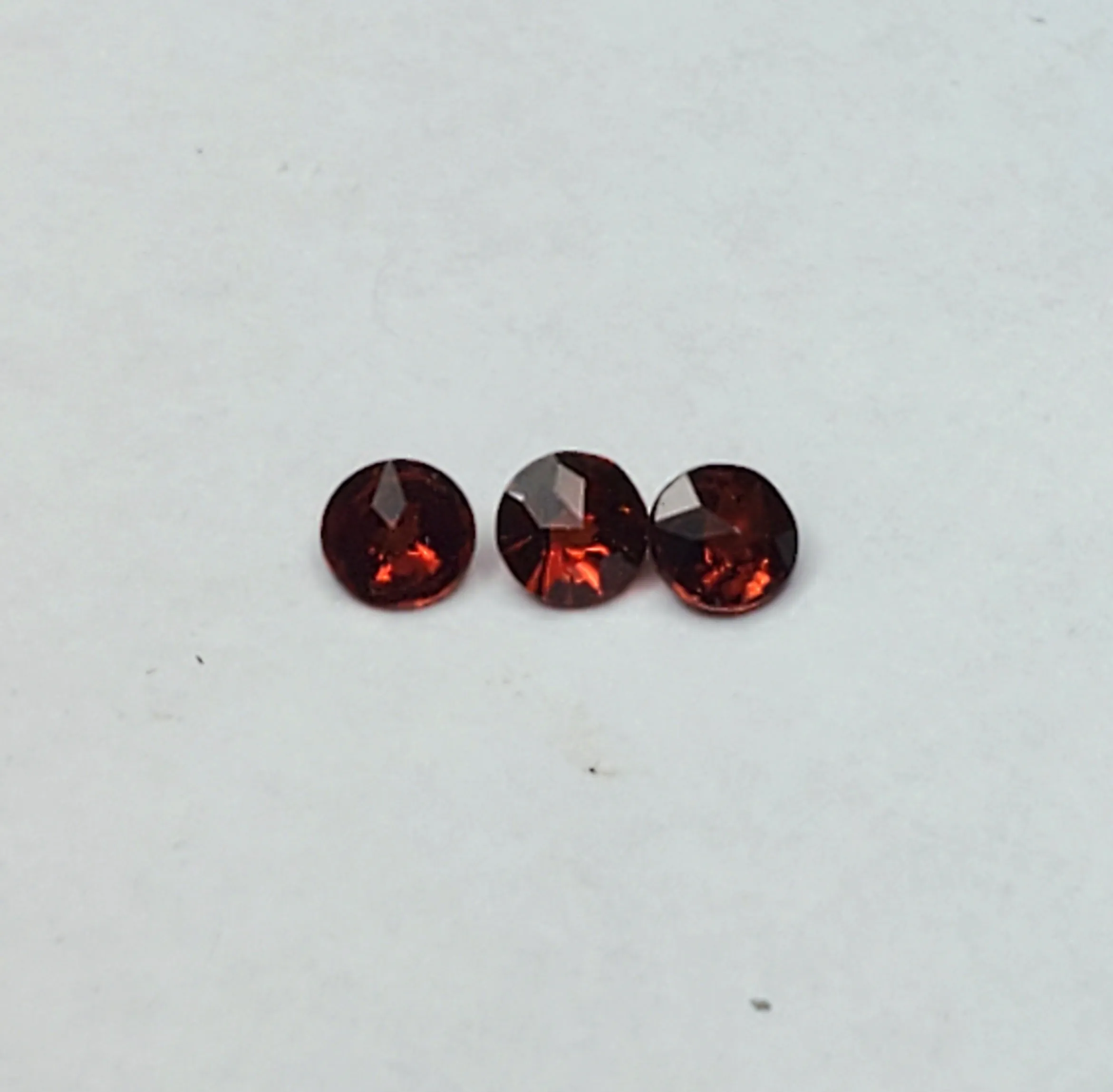 Trio of Round Cut Garnets