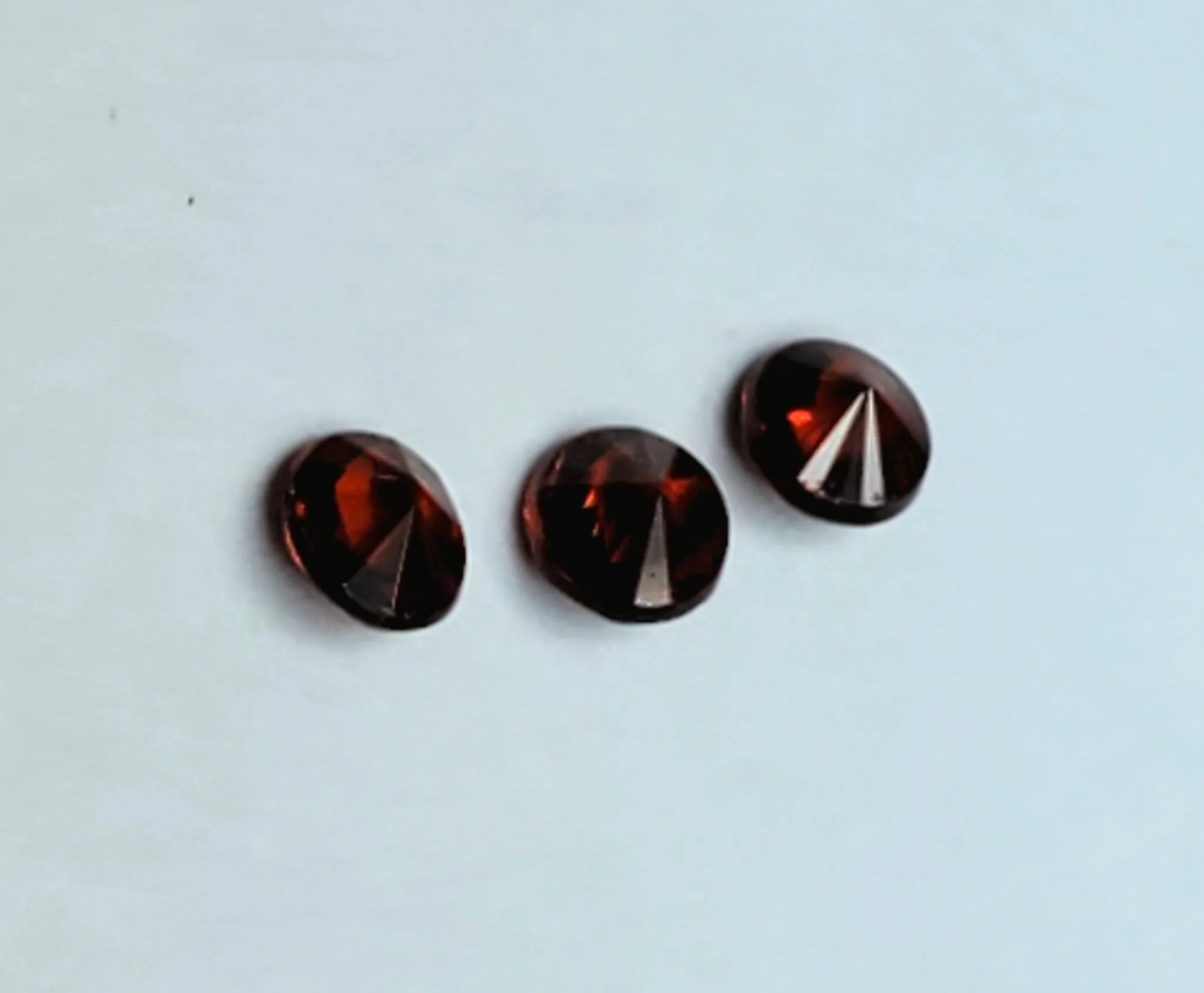 Trio of Round Cut Garnets