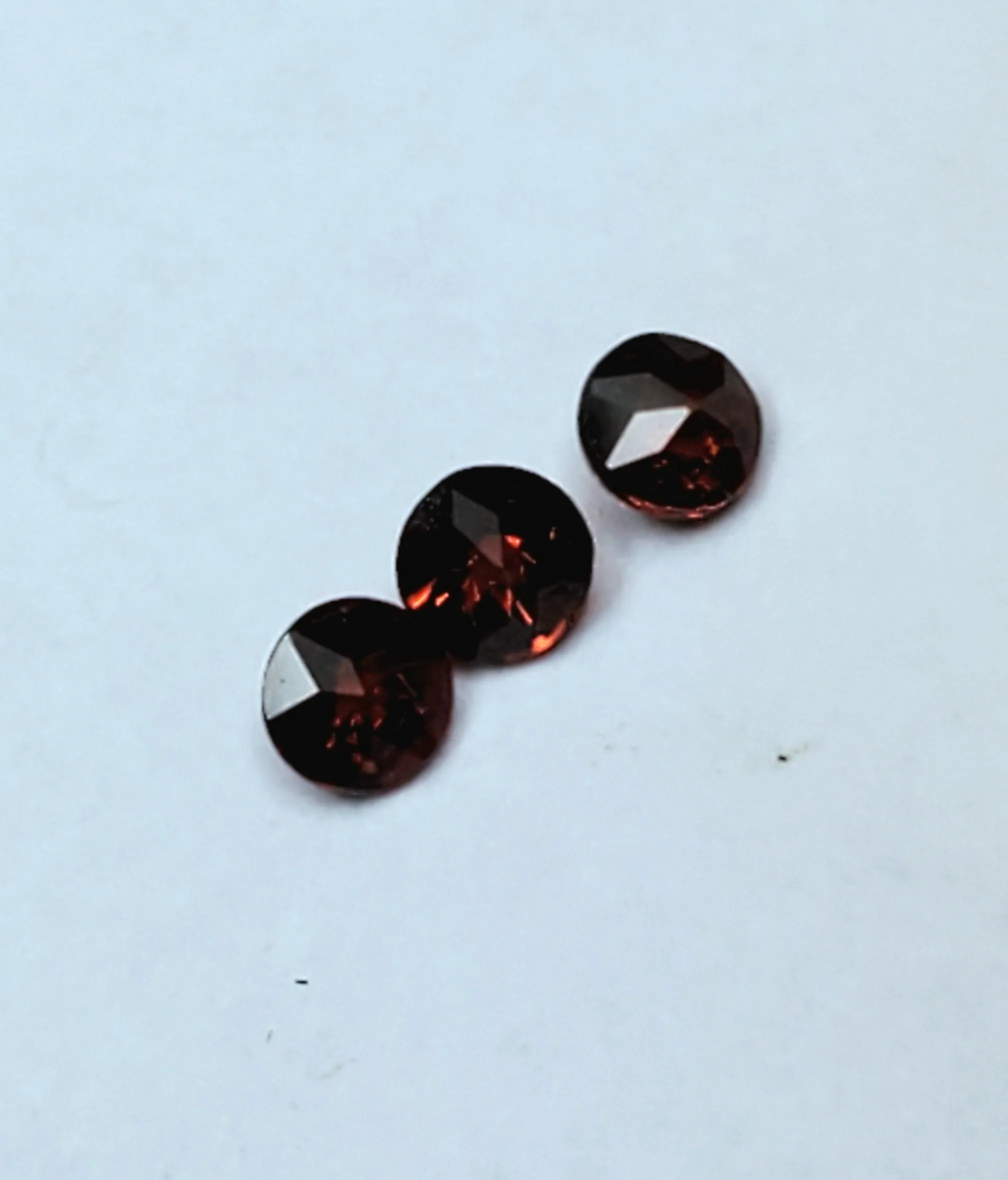 Trio of Round Cut Garnets