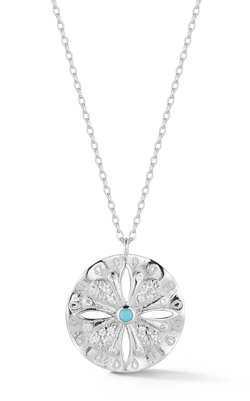 Turquoise Medallion Pendant Necklace