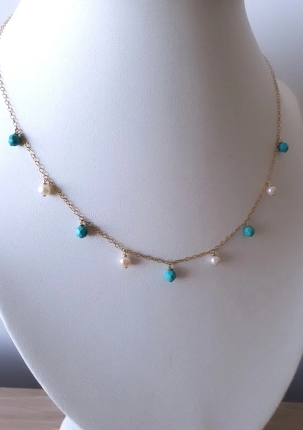 Turquoise Pearl Bohemian Necklace