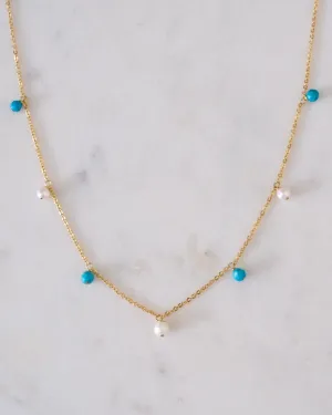 Turquoise Pearl Bohemian Necklace