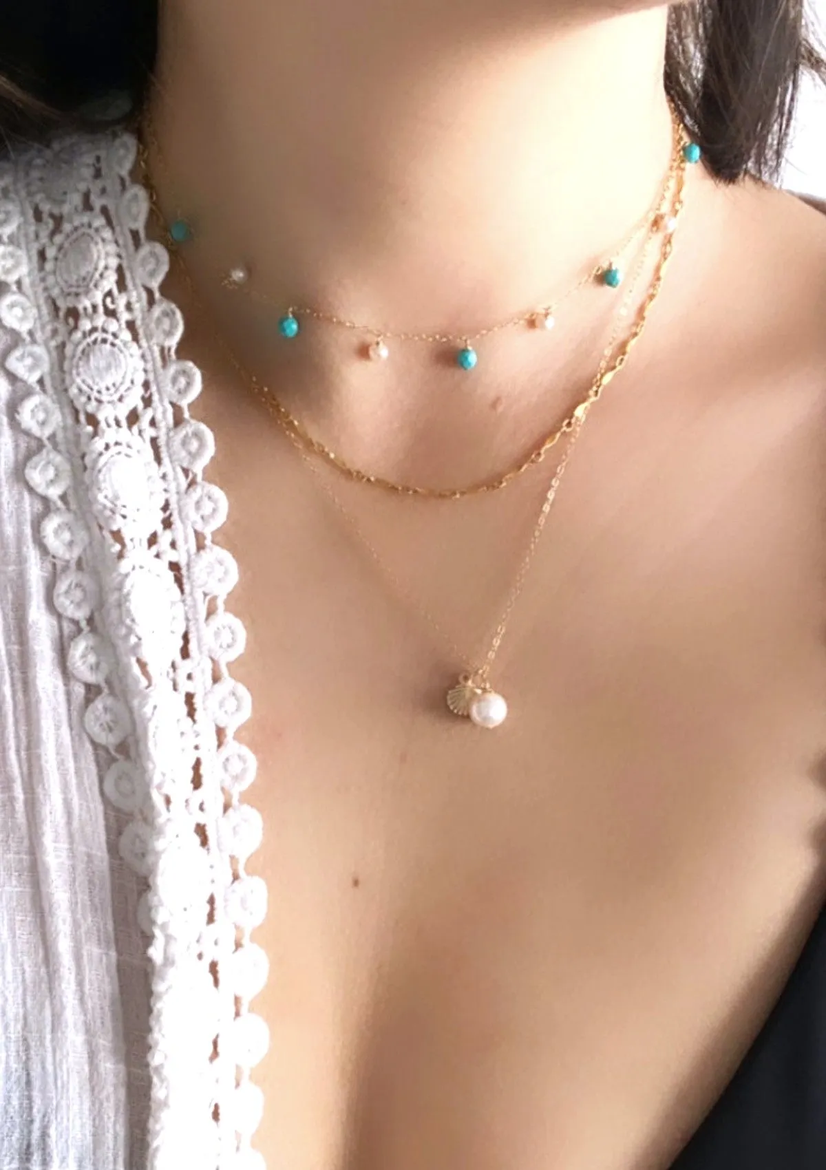 Turquoise Pearl Bohemian Necklace