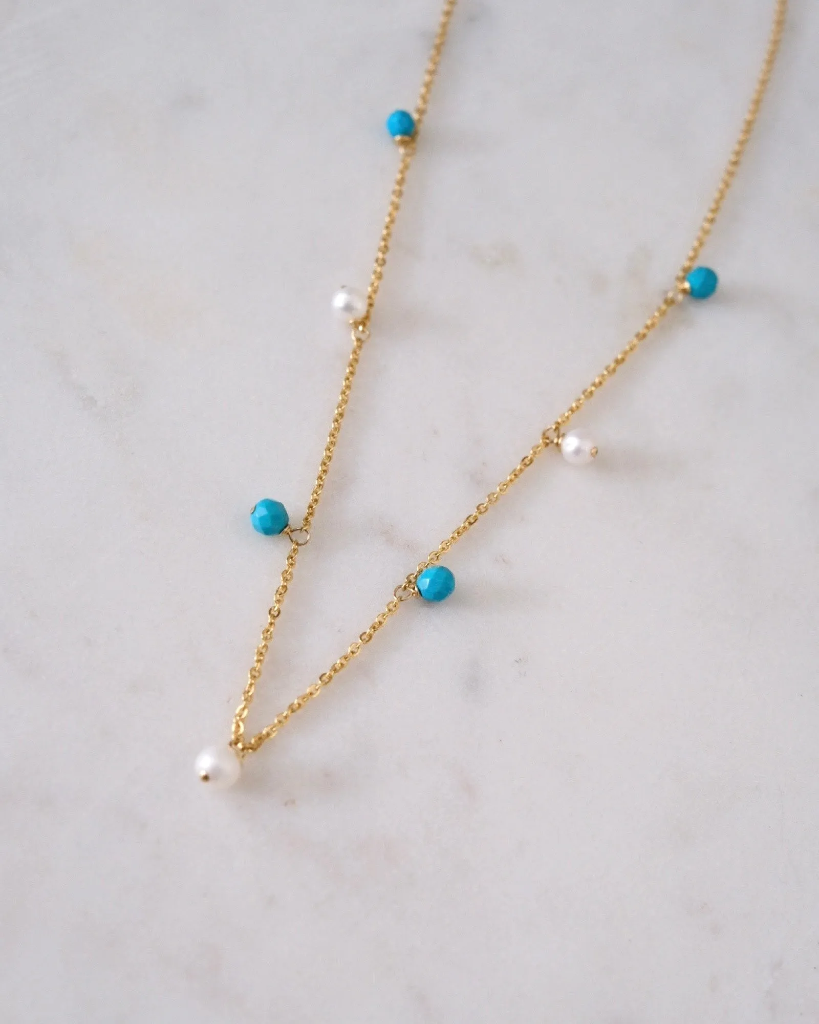 Turquoise Pearl Bohemian Necklace