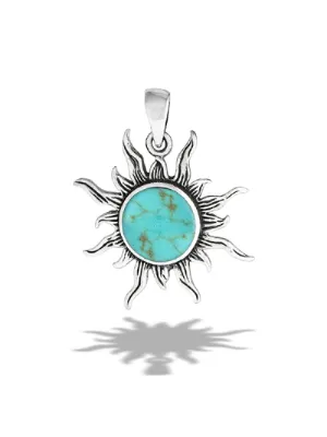 Turquoise Sun Pendant Necklace