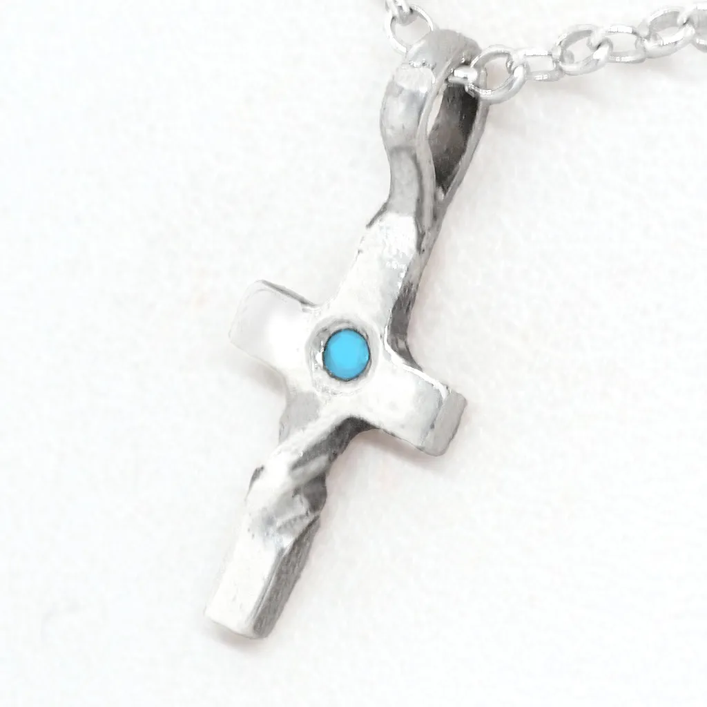 Twisted Cross with Turquoise Pendant