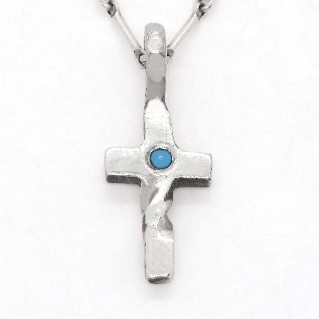 Twisted Cross with Turquoise Pendant