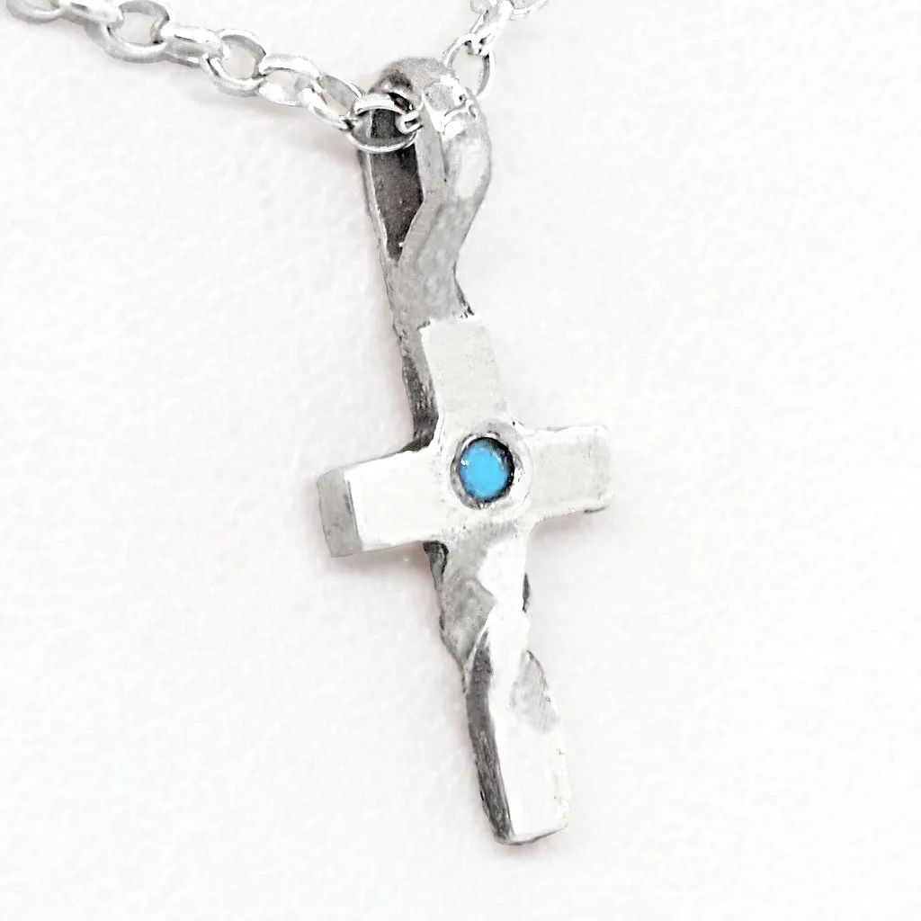 Twisted Cross with Turquoise Pendant