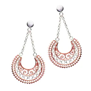 Two Tone Boho Patterned Earrings