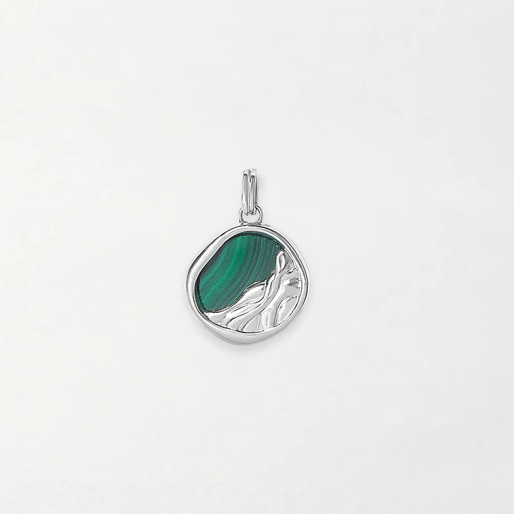 Victoria Malachite Pendant - Silver