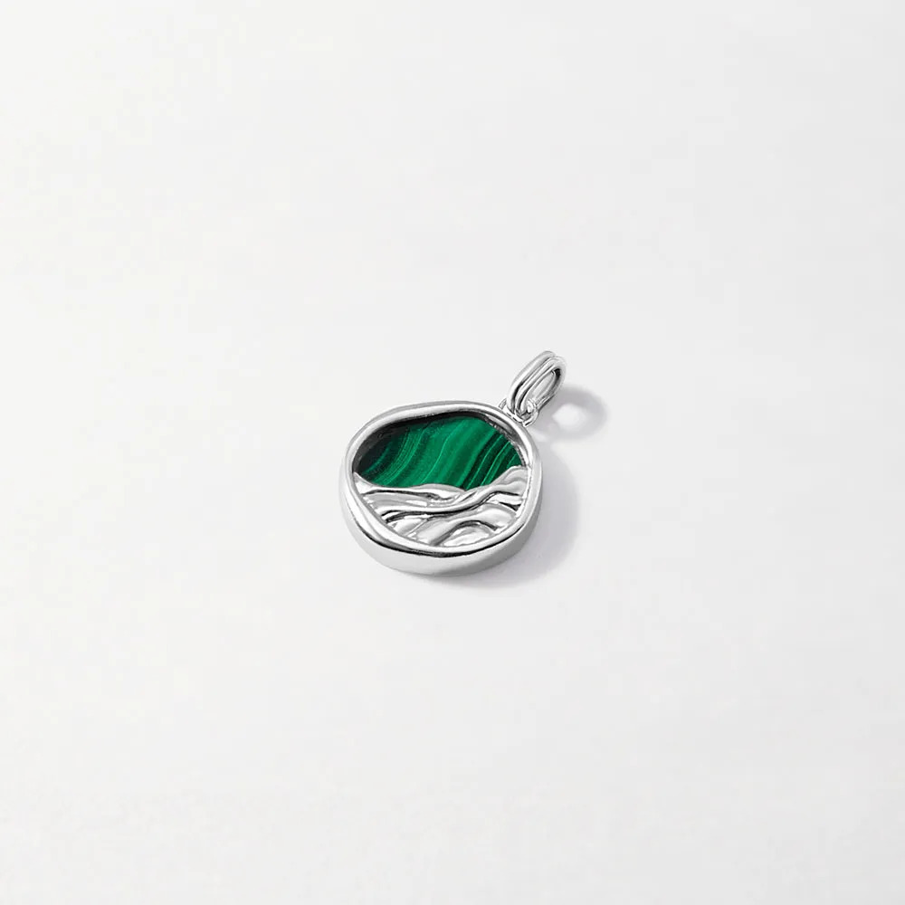 Victoria Malachite Pendant - Silver