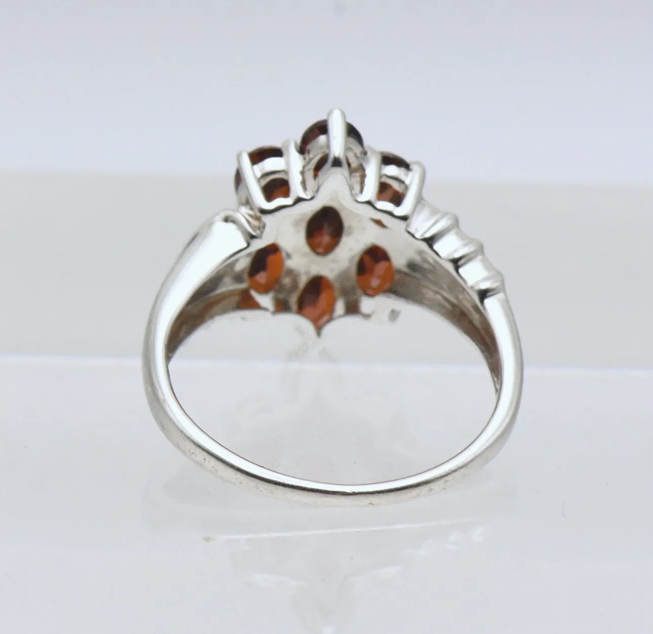 Vintage Garnets Sterling Silver Ring - Size 10